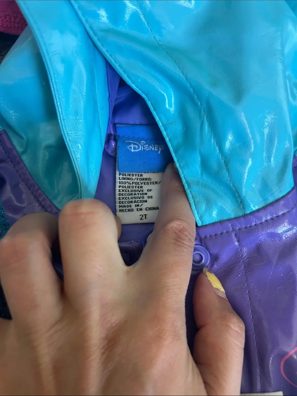 Disney Purple and Light Blue Anna & Elsa Ruffle Rain Jacket